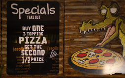 Grand Bayou pizza and specials